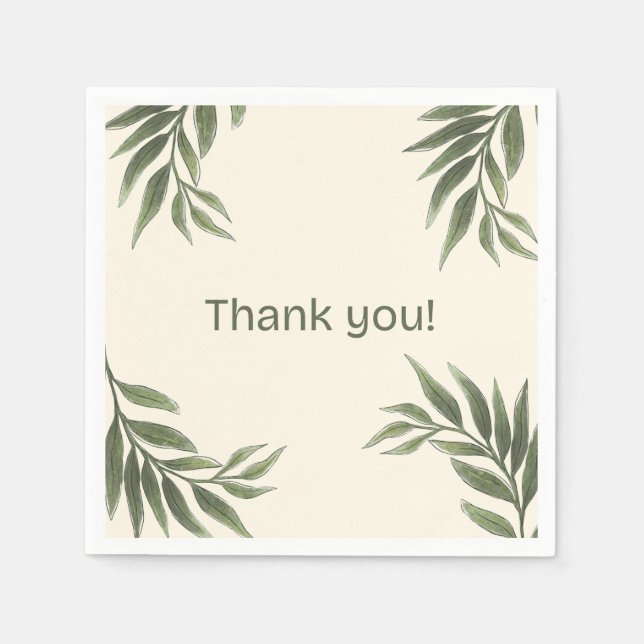 bröllop blöjor av olivträd pappersservett (Framsidan)