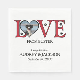 Bröllop-blöjor med Hund foto Pappersservett