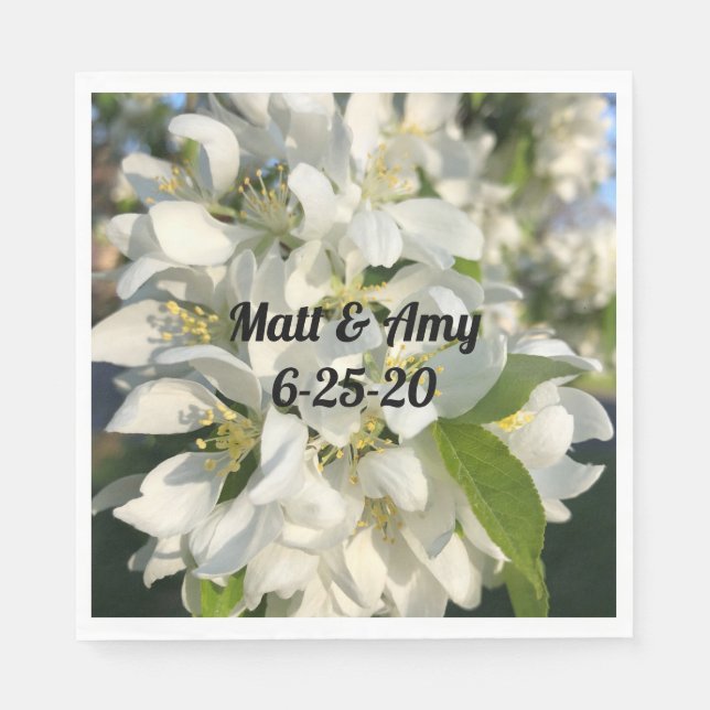 Bröllop Blommar Personlig Luncheon Napkin Pappersservett (Framsidan)