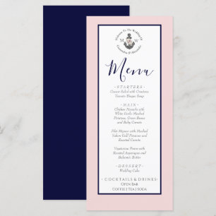 Bröllop Blommigt Anchor Rosa Navy Grått Meny