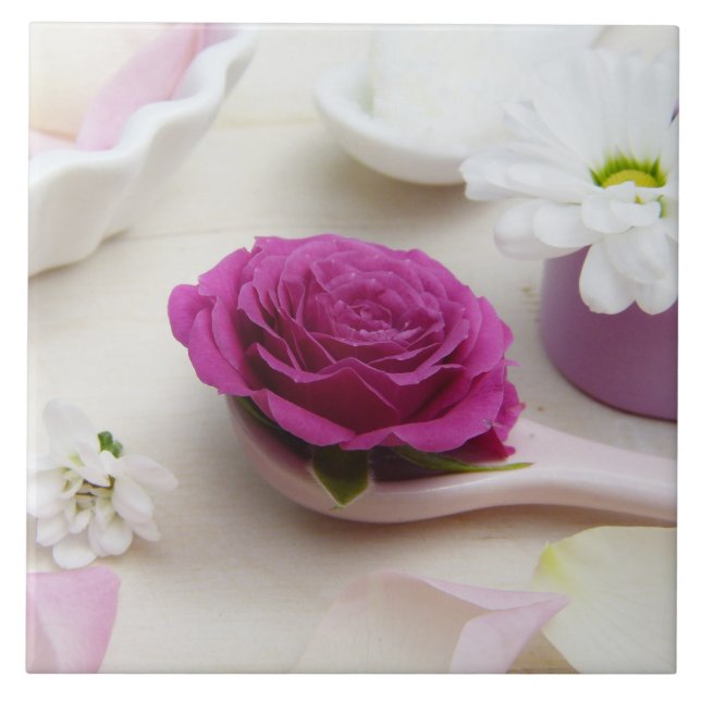 Bröllop Blommigt Blommars Romantic Destiny's Desti Kakelplatta (Framsidan)