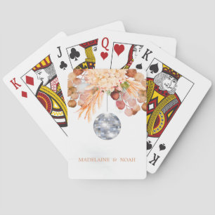 Bröllop Blommigt Disco Boll Elegant Chic  Casinokort