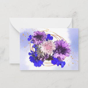 Bröllop blommigt-inbjudan anteckningskort