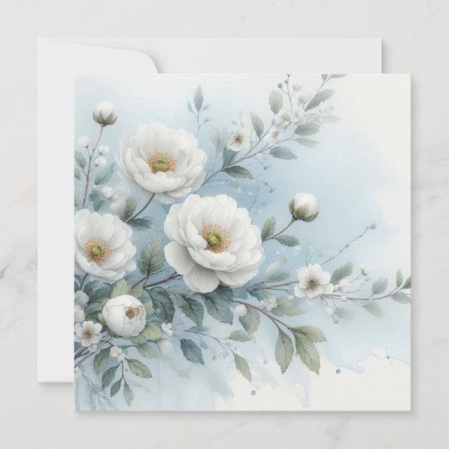 bröllop blommigt inbjudningar (Framsida)