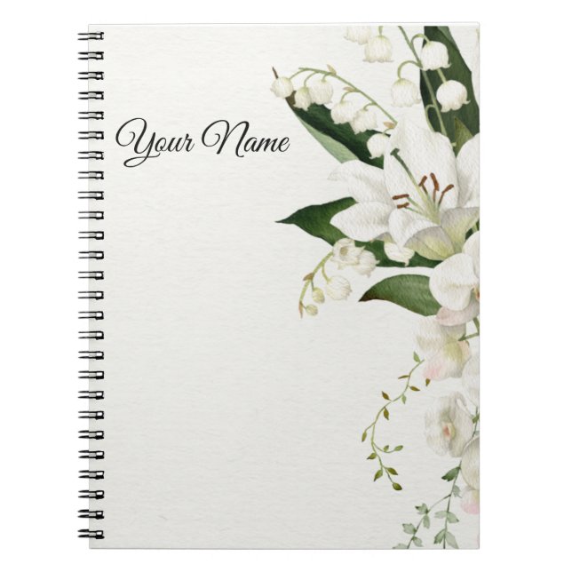 bröllop blommigt Lily Classics Anteckningsbok (Framsidan)