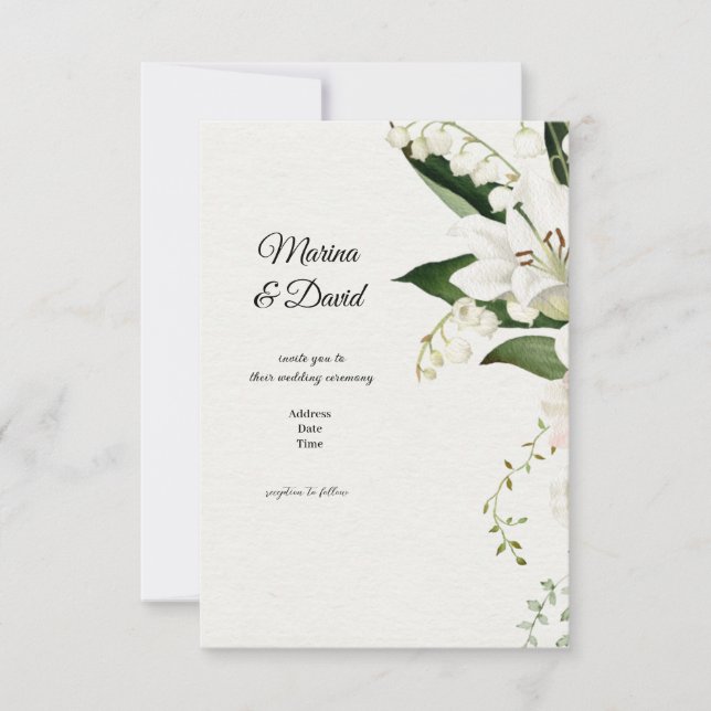 bröllop blommigt Lily Classics Anteckningskort (Framsida)