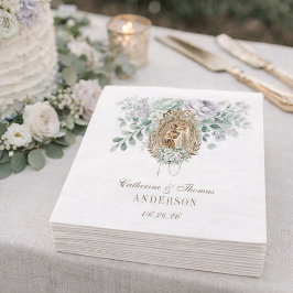 Bröllop Blommigt Mary Joseph Mint och Lavender Pappersservett