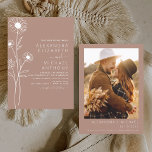 Bröllop-Blommigten med minimalistisk terracotta-fo Inbjudningar<br><div class="desc">Minimalistisk botanisk Blommigt Line Art Terracotta (terra cotta) och Neutralt Brown Earth Tone Boho Bohemian Sketch Bröllop Autumn (Fall),  Vinter,  Vår eller Sommar med inbjudningar från foto eller Bild - innehåller vacker och elegant manustypografi för den speciella Bröllopsdagen firande.</div>