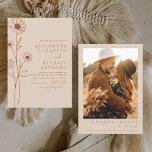 Bröllop-Blommigten med minimalistisk terracotta-fo Inbjudningar<br><div class="desc">Minimalistisk botanisk Blommigt Line Art Terracotta (terra cotta) och Neutralt Brown Earth Tone Boho Bohemian Sketch Bröllop Autumn (Fall),  Vinter,  Vår eller Sommar med inbjudningar från foto eller Bild - innehåller vacker och elegant manustypografi för den speciella Bröllopsdagen firande.</div>