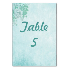 Bröllop Blue Blommigt Bordsnummer