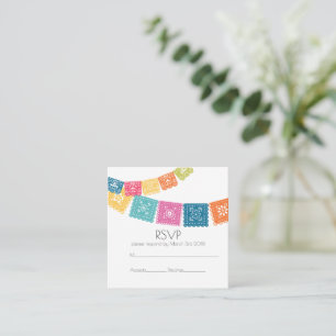 Bröllop - Boda - Bröllop Papel Picado RSVP Tilläggskort