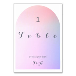 Bröllop Boho Arch Rosa Lilac Ombre Bordsnummer