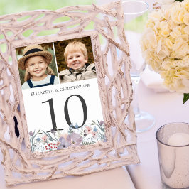 Bröllop Boho Blommigt Bride Groom Foton Bordsnummer