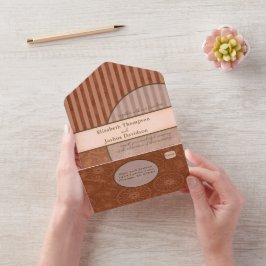 Bröllop Boho Orange & Brown Geometric Rand
