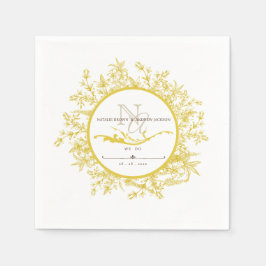 Bröllop Boho Personlig Monogram Napkin Pappersservett