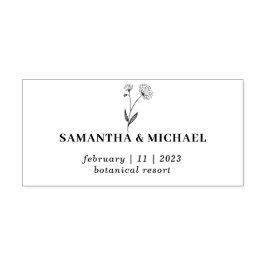 Bröllop bomull Flower Hand Teckning Självfärgande Stämpel