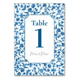 Bröllop Bord Chintz Blue & White Blommigt Ditsy Bordsnummer