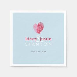 BRÖLLOP BORD DECOR, sött fingeravtryckscentrum kär Pappersservett