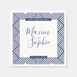 BRÖLLOP BORD, en modern marinblått bröllop Pappersservett