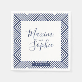 BRÖLLOP BORD, en modern marinblått bröllop Pappersservett