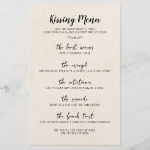 Bröllop Bord Game Humor Calligraphy Rustic Papper