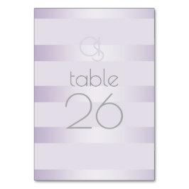 Bröllop Bord-kort | Lilac Shimmer Rand Monogram Bordsnummer