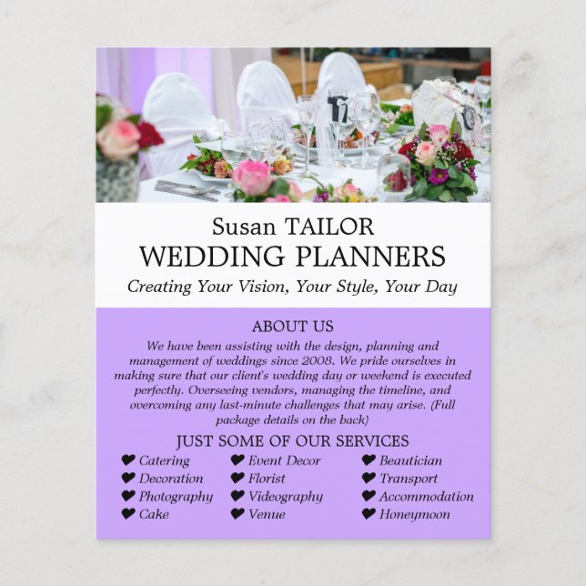 Bröllop Bord Visning, Bröllop, händelseplanering Flygblad (Framsidan)