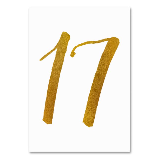 Bröllop Bordsnummer - Avslappnad Penselskript -17 (Framsidan)