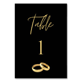 Bröllop Bordsnummer-Black & Guld- Bordsnummer