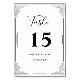 Bröllop Bordsnummer Card | Minimalistiskt Stil