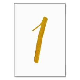 Bröllop Bordsnummer (faux guldolja) 1