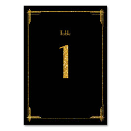 Bröllop Bordsnummer Guld Sequins Art Deco 1