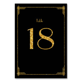 Bröllop Bordsnummer Guld Sequins Art Deco 18