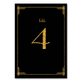 Bröllop Bordsnummer Guld Sequins Art Deco 4
