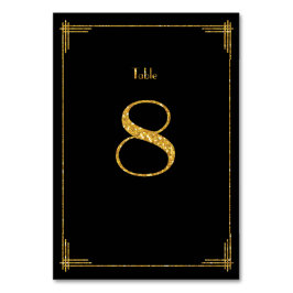 Bröllop Bordsnummer Guld Sequins Art Deco 8