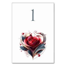 Bröllop Bordsnummer-Hjärtformade Ro Bordsnummer