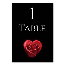 Bröllop Bordsnummer-Hjärtformade Röd ros- Bordsnummer