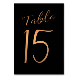 Bröllop-bordsnummer, kopparsvart guld glitter bordsnummer