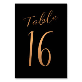 Bröllop-bordsnummer, kopparsvart guld glitter bordsnummer