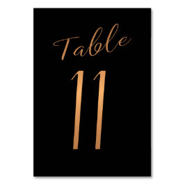 Bröllop-bordsnummer, kopparsvart guld glitter bordsnummer