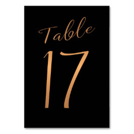 Bröllop-bordsnummer, kopparsvart guld glitter bordsnummer