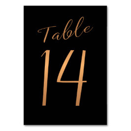 Bröllop-bordsnummer, kopparsvart guld glitter bordsnummer