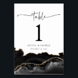 Bröllop-Bordsnummer-kort för svarta och Guld-agate Bordsnummer<br><div class="desc">Bröllop-Bordsnummer-kort för svarta och Guld-agate</div>