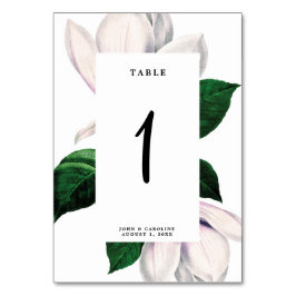 Bröllop bordsnummer-kortets blommigt för magnolia bordsnummer