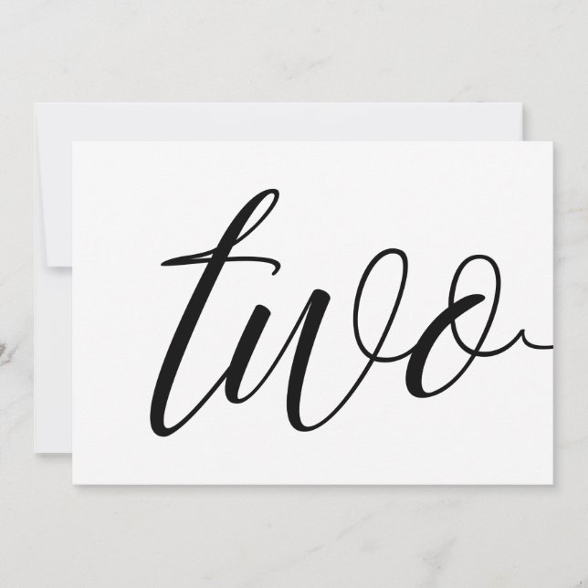 Bröllop Bordsnummer - Luxe Typography - Black 2 (Framsida)
