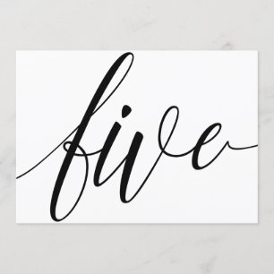 Bröllop Bordsnummer - Luxe Typography - Black 5