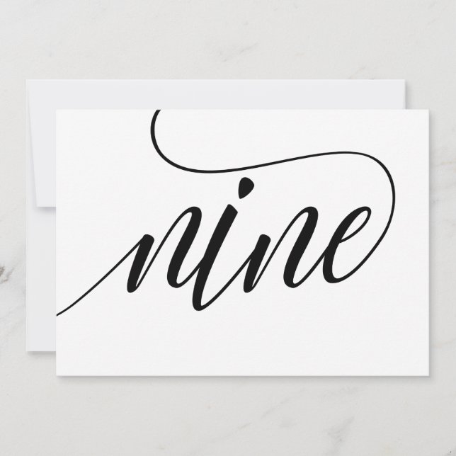 Bröllop Bordsnummer - Luxe Typography - Black 9 (Framsida)