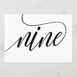 Bröllop Bordsnummer - Luxe Typography - Black 9