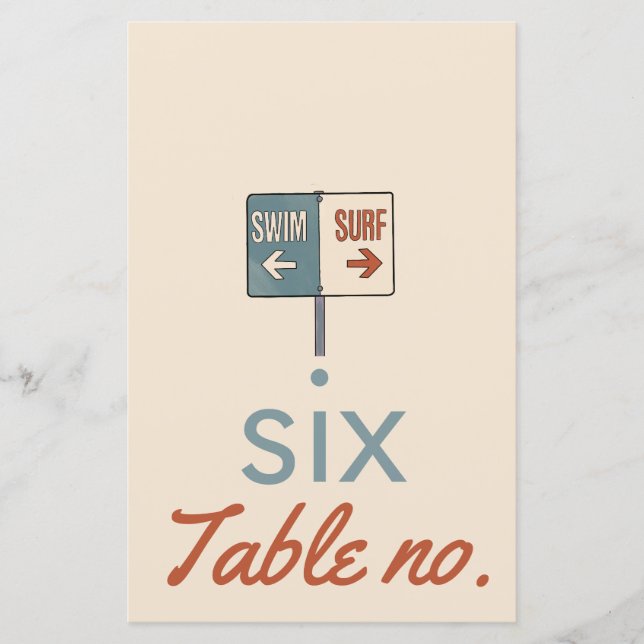 bröllop bordsnummer med havsdjur i ram (Framsida)