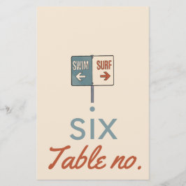 bröllop bordsnummer med havsdjur i ram